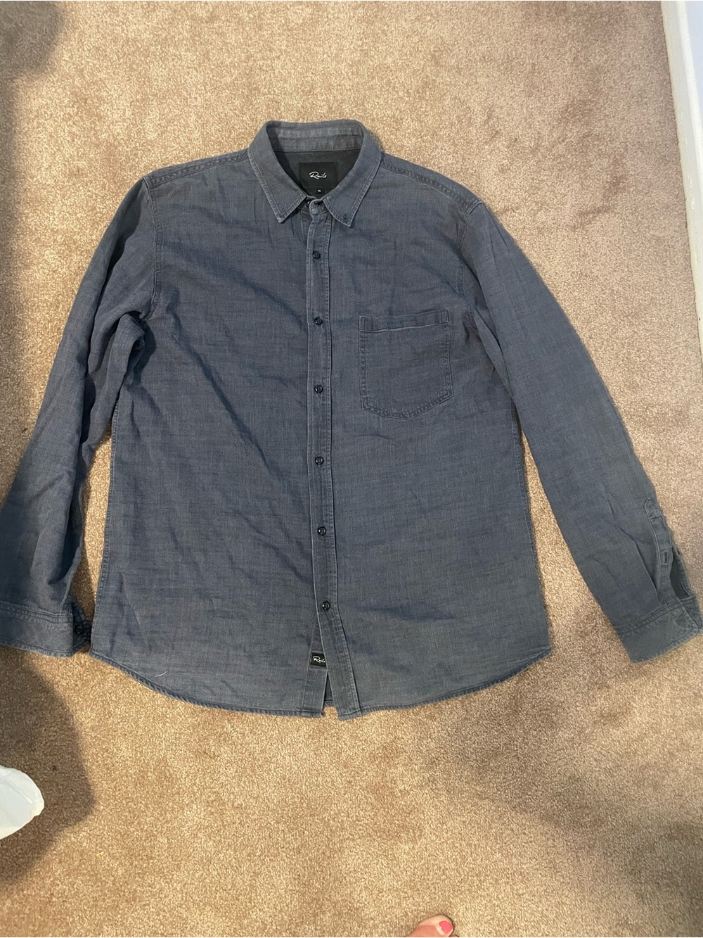 Rails womens Charcoal blue Button-Down Long Sleeve Shirt